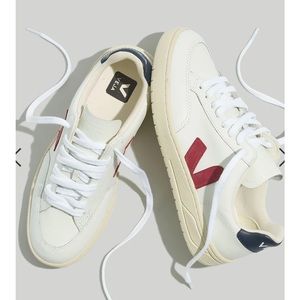 Veja V-12 Leather Sneakers - Extra White Marsala Nautico